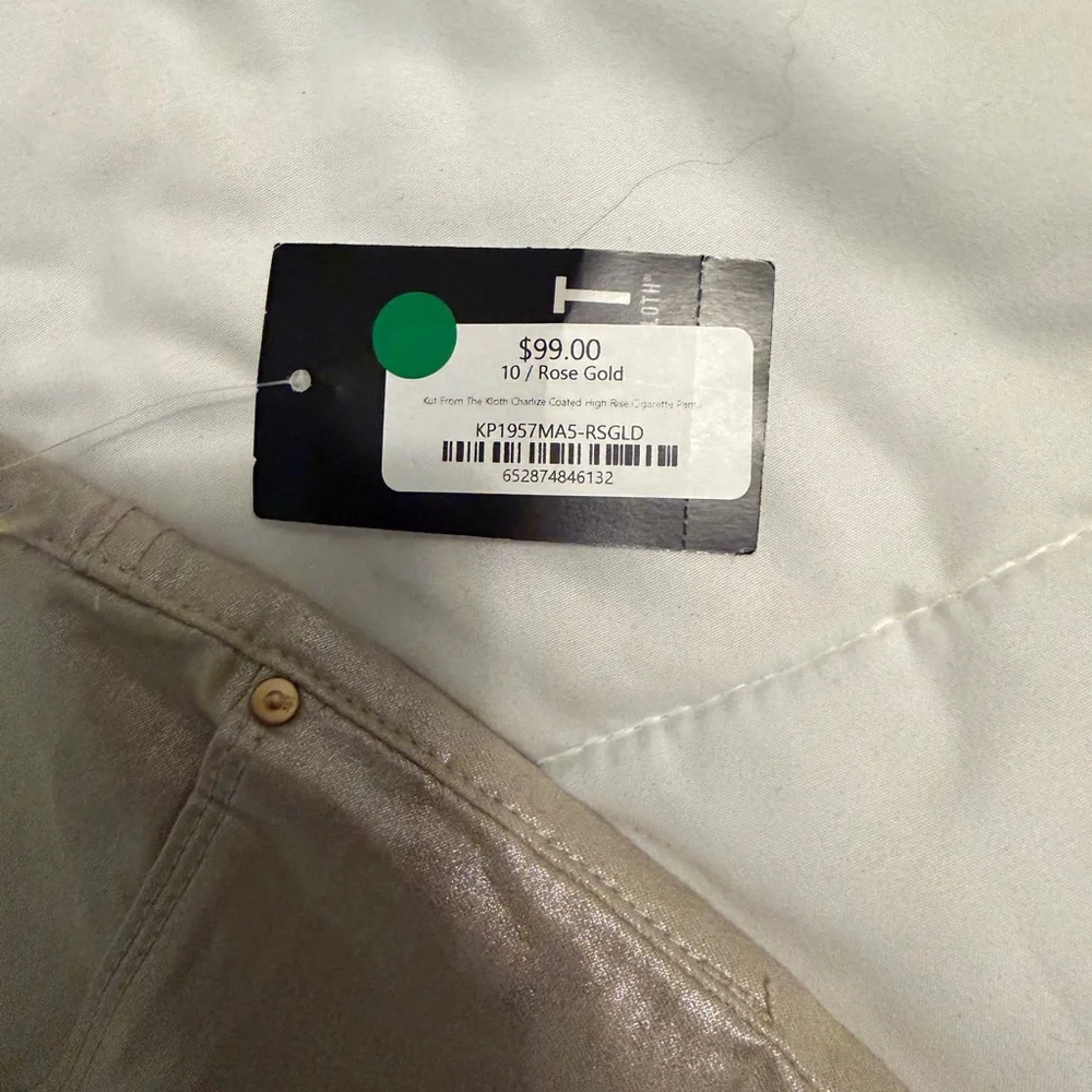 Kut from the Kloth NWT Charlize Rose Gold Fab Ab Cigarette Jeans  sz 10 MSRP $99 - Picture 4 of 10